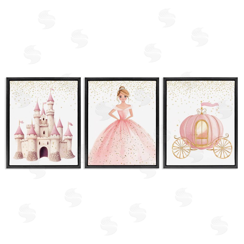 Christine Simpson Art Princess Dreams Collection Black Floating Frame Canvas Wall Art Print