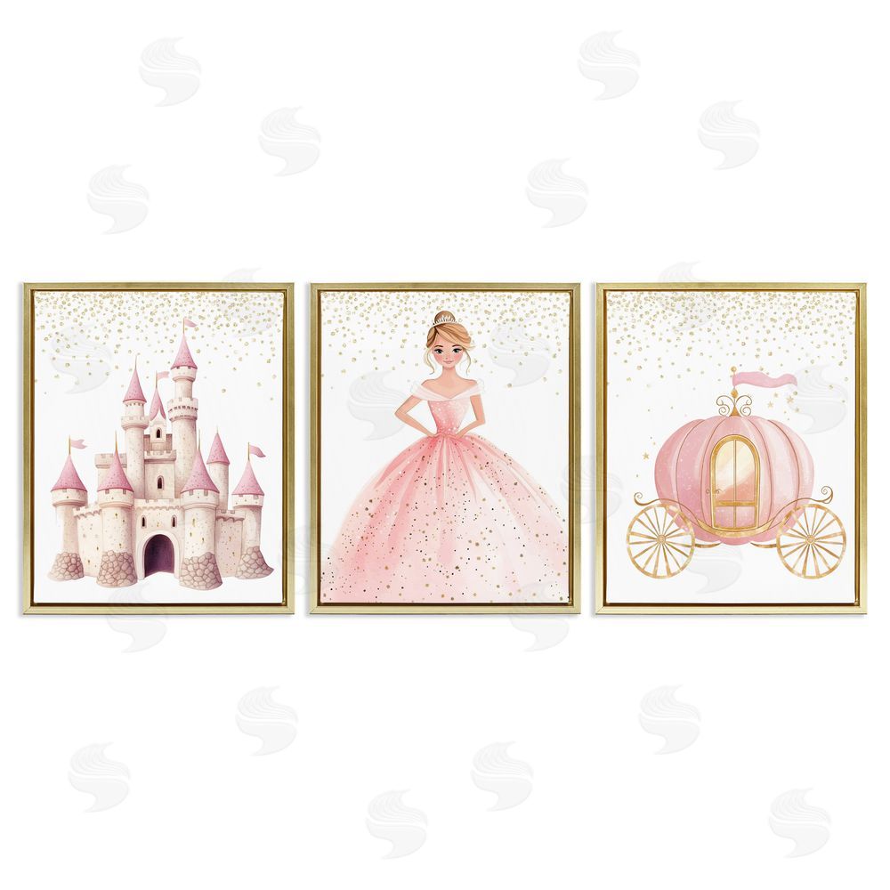 Christine Simpson Art Princess Dreams Collection Gold Floating Frame Canvas Wall Art Print