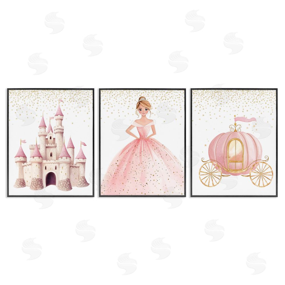 Christine Simpson Art Princess Dreams Collection Black Framed Giclee Wall Art Print