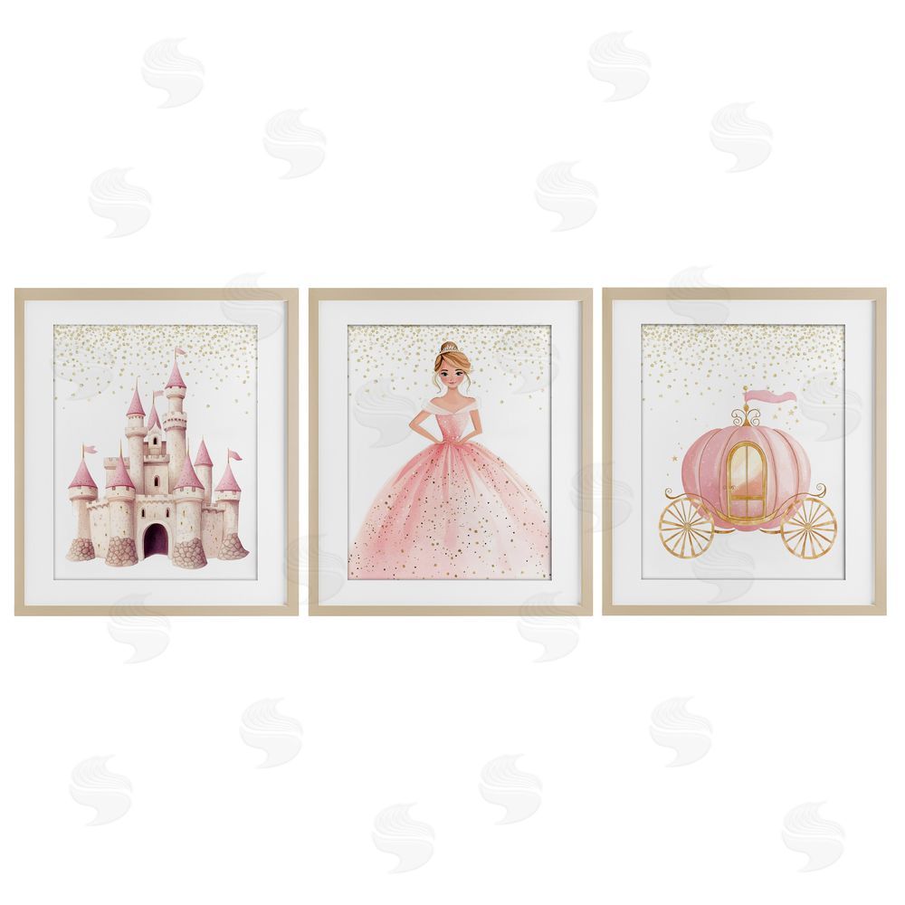 Christine Simpson Art Princess Dreams Collection Birch Framed Print Under Glass with White Mat Wall Art