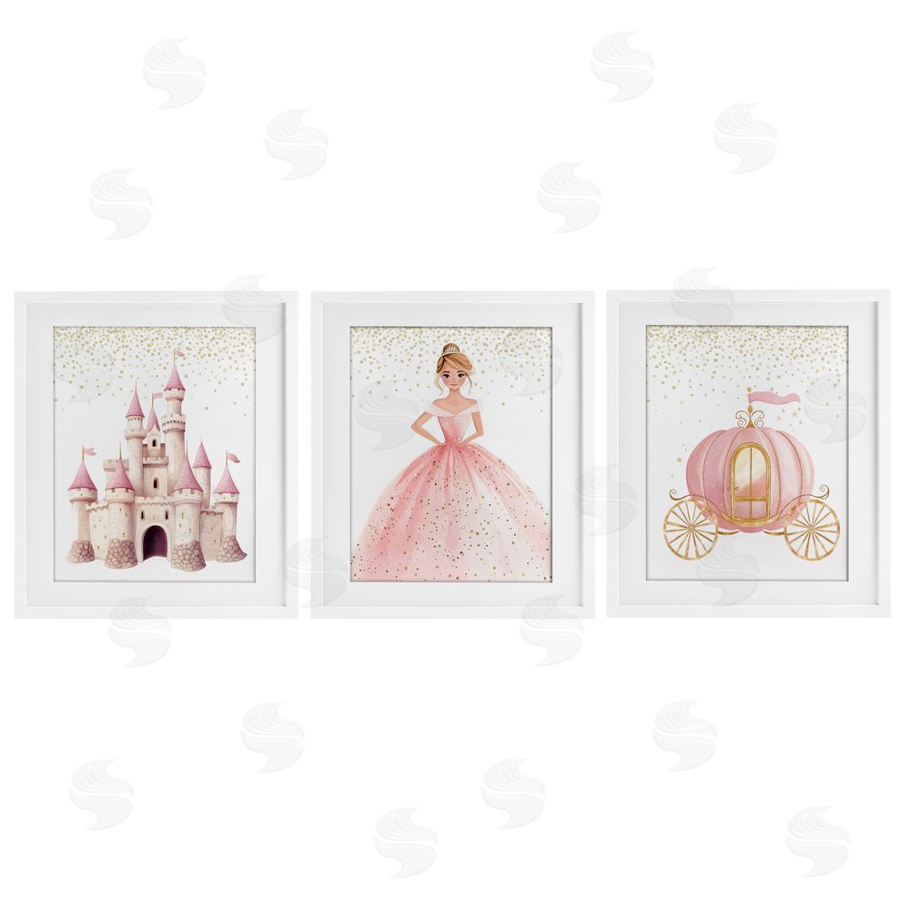 Christine Simpson Art Princess Dreams Collection White Framed Print Under Glass with Mat Wall Art