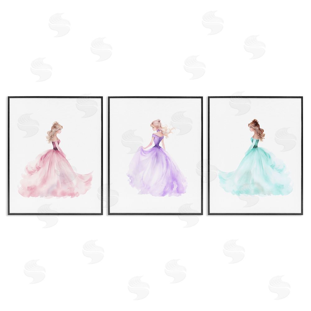 Christine Simpson Art Princess Joy Gowns Black Framed Giclee Wall Art Print
