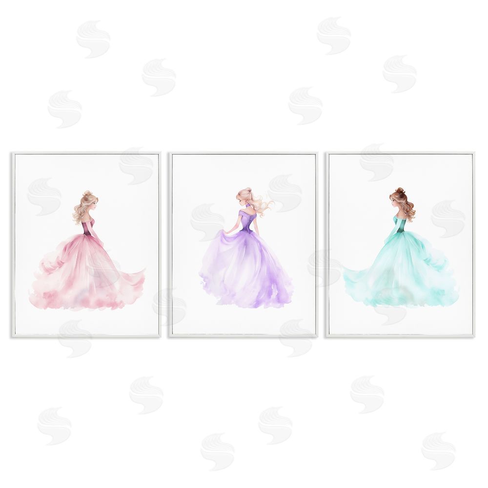 Christine Simpson Art Princess Joy Gowns White Framed Giclee Wall Art Print