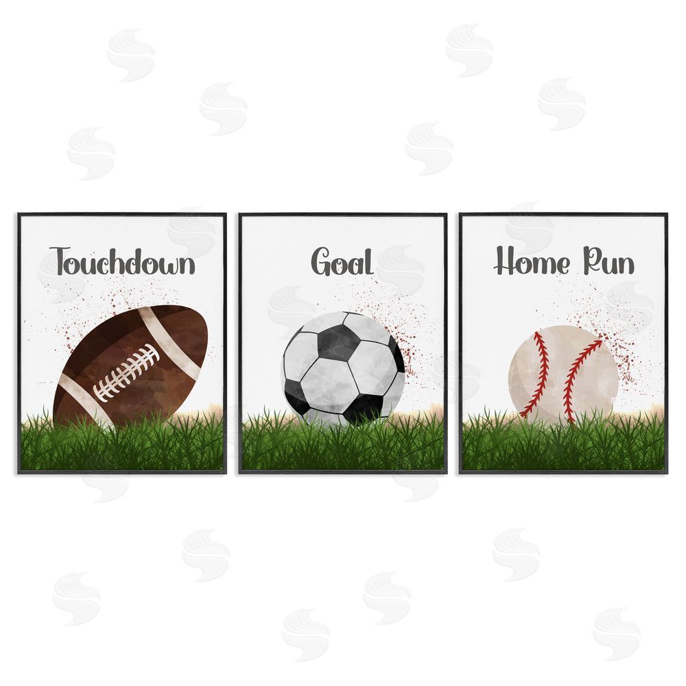 Christine Simpson Art Have A Ball Team Sports Black Framed Giclee Wall Art Print