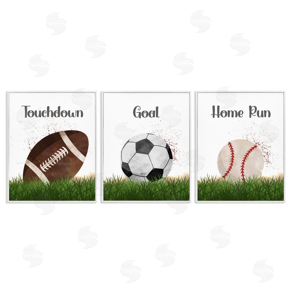 Christine Simpson Art Have A Ball Team Sports White Framed Giclee Wall Art Print