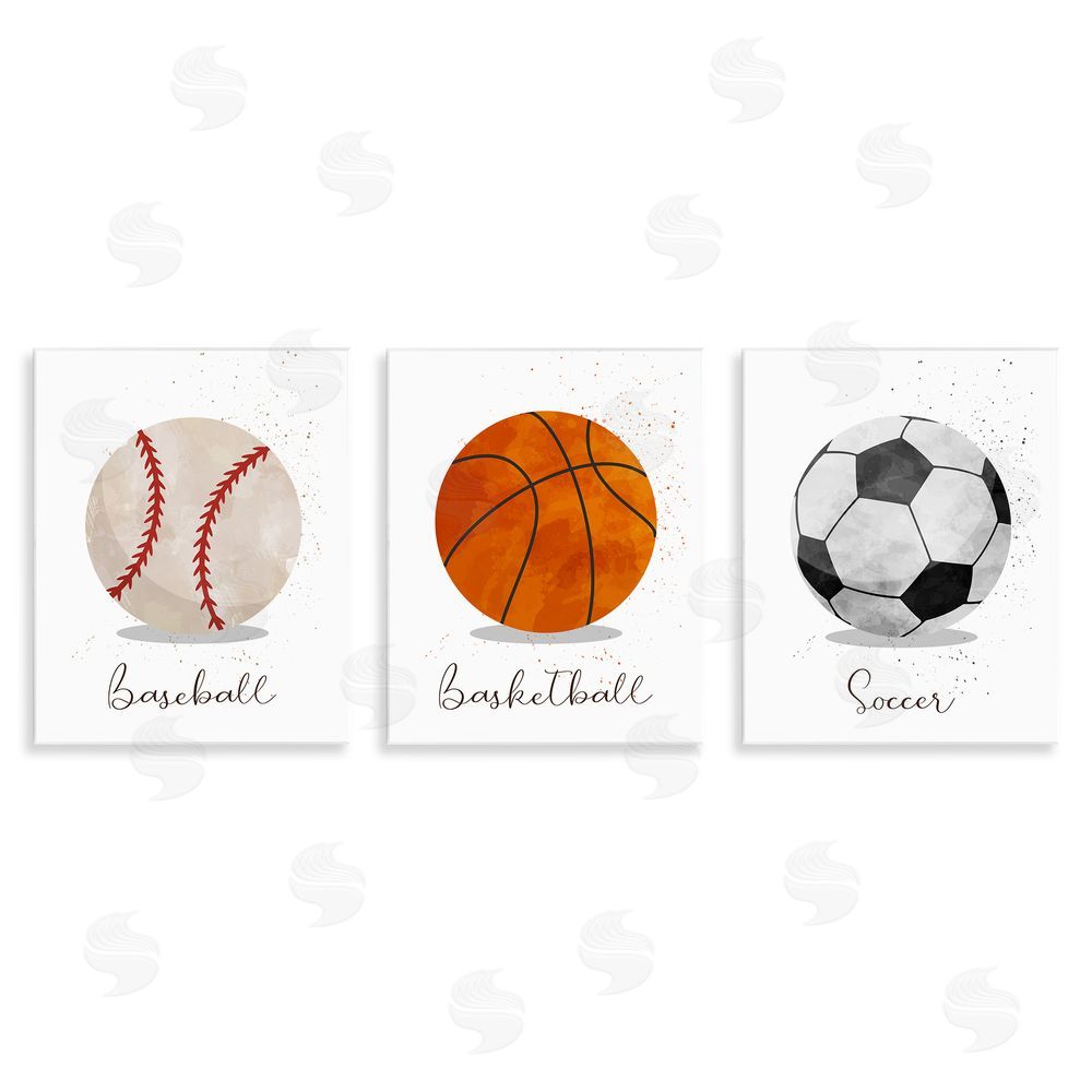 Christine Simpson Art Let's Play Ball Kid's Sports Wall Plaque Art Print