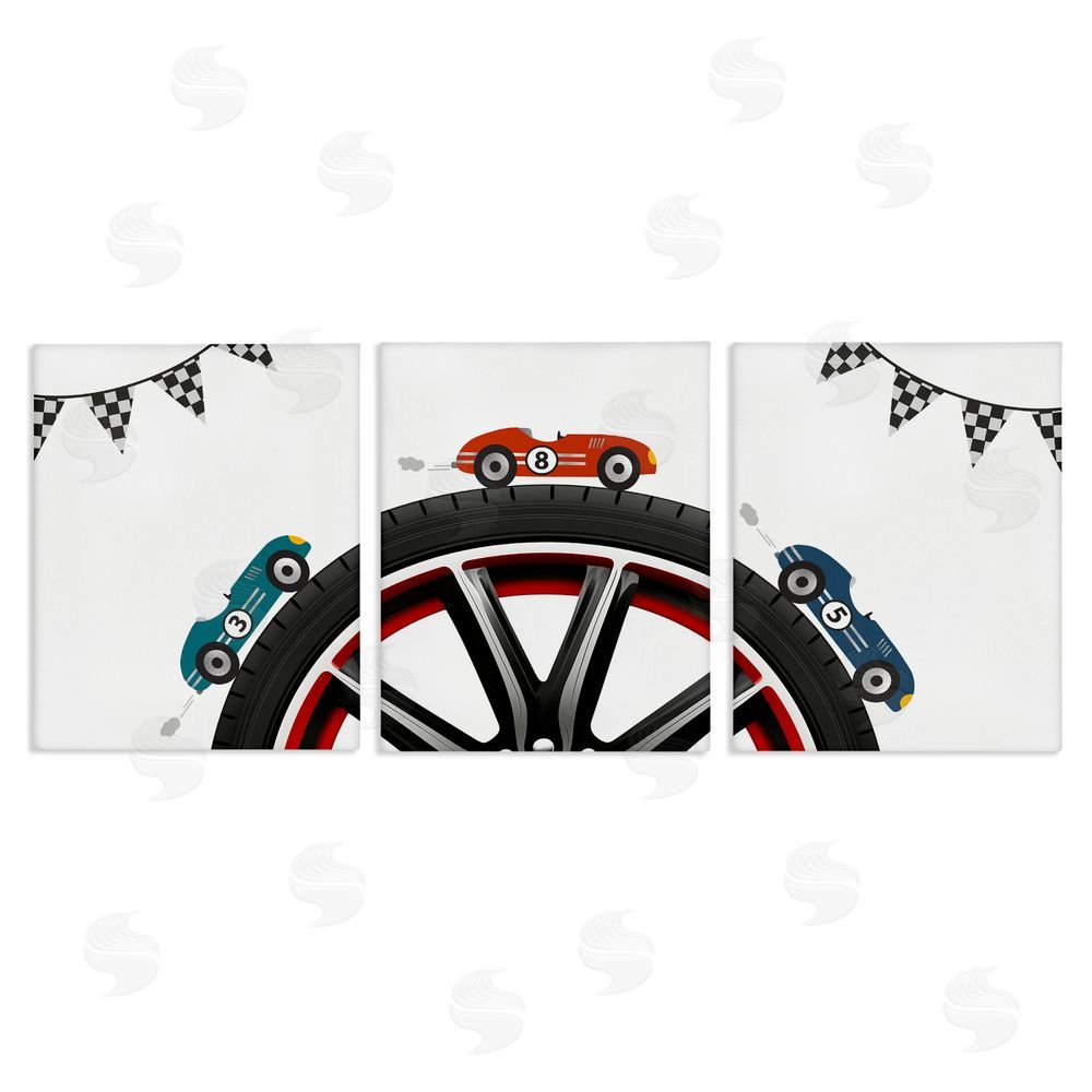 Christine Simpson Art Fast Lane Racecars & Wheels Canvas Wall Art Print