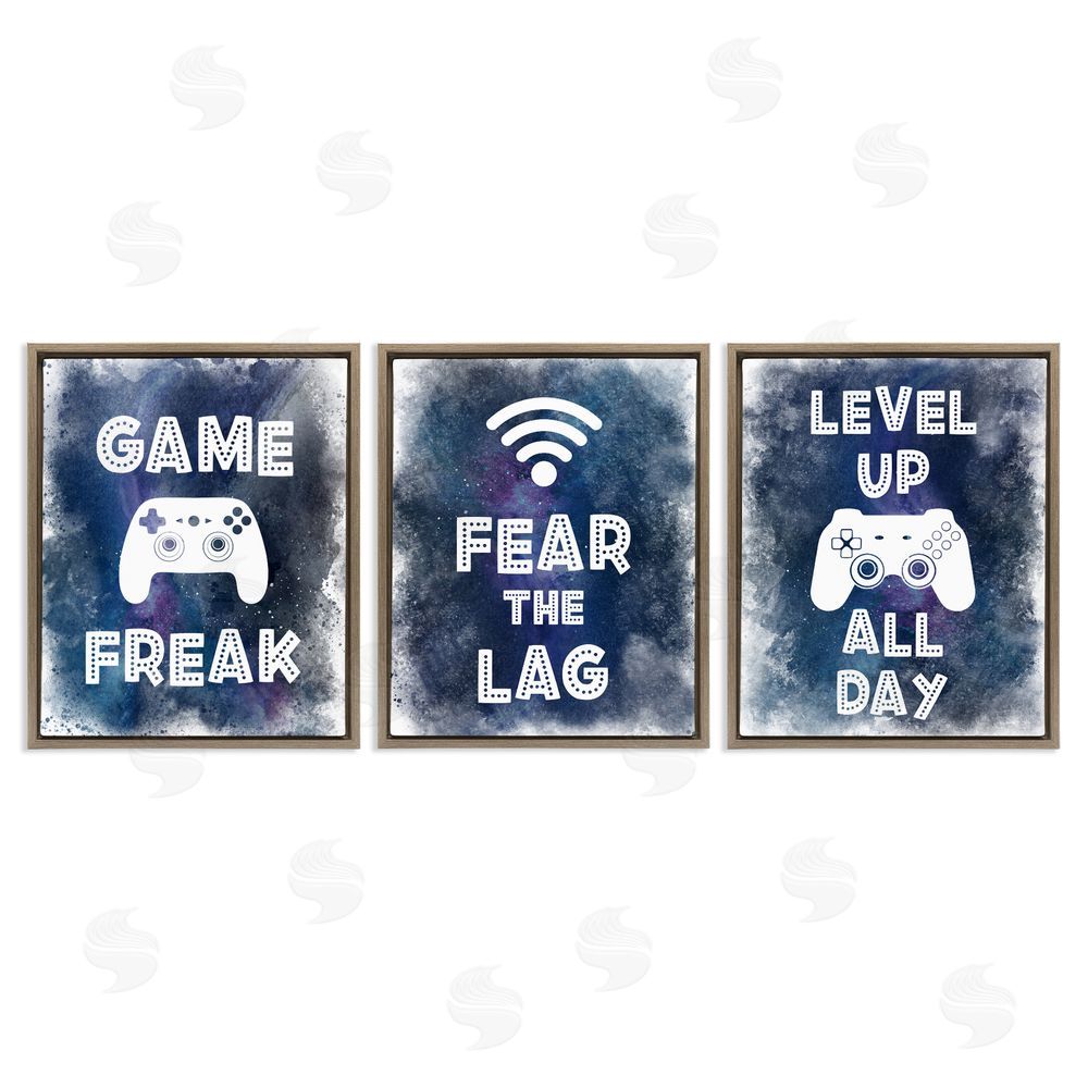 Marcus Prime Gamer Quotes with Splash Brown Floating Frame Canvas Wall Art Print