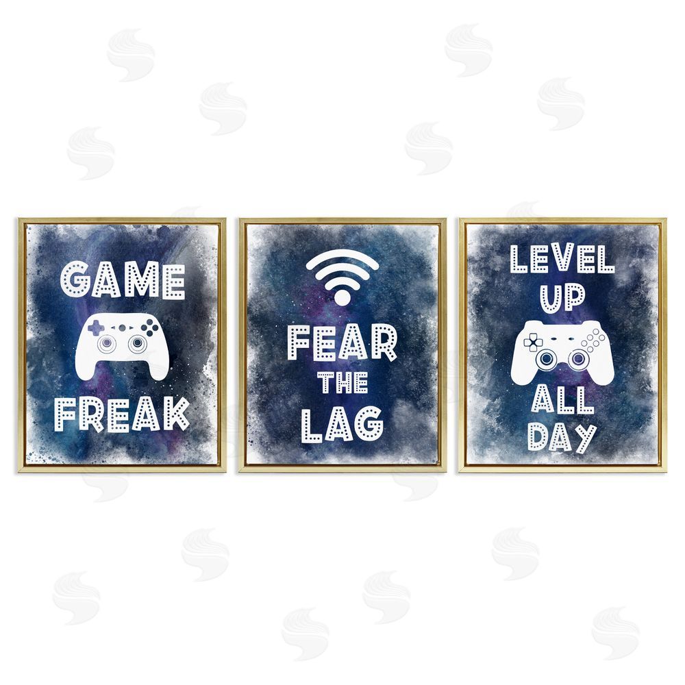 Marcus Prime Gamer Quotes with Splash Gold Floating Frame Canvas Wall Art Print