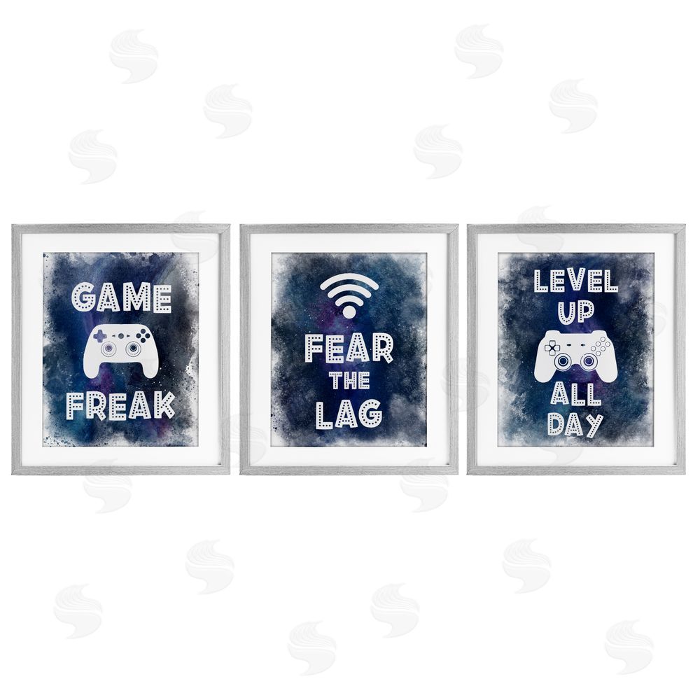 Marcus Prime Gamer Quotes with Splash Gray Framed Print Under Glass with White Mat Wall Art