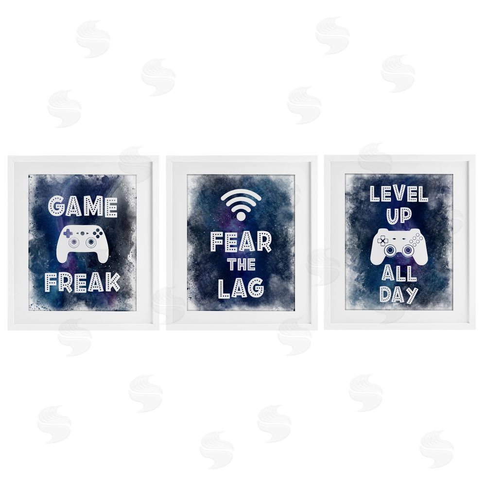 Marcus Prime Gamer Quotes with Splash White Framed Print Under Glass with Mat Wall Art