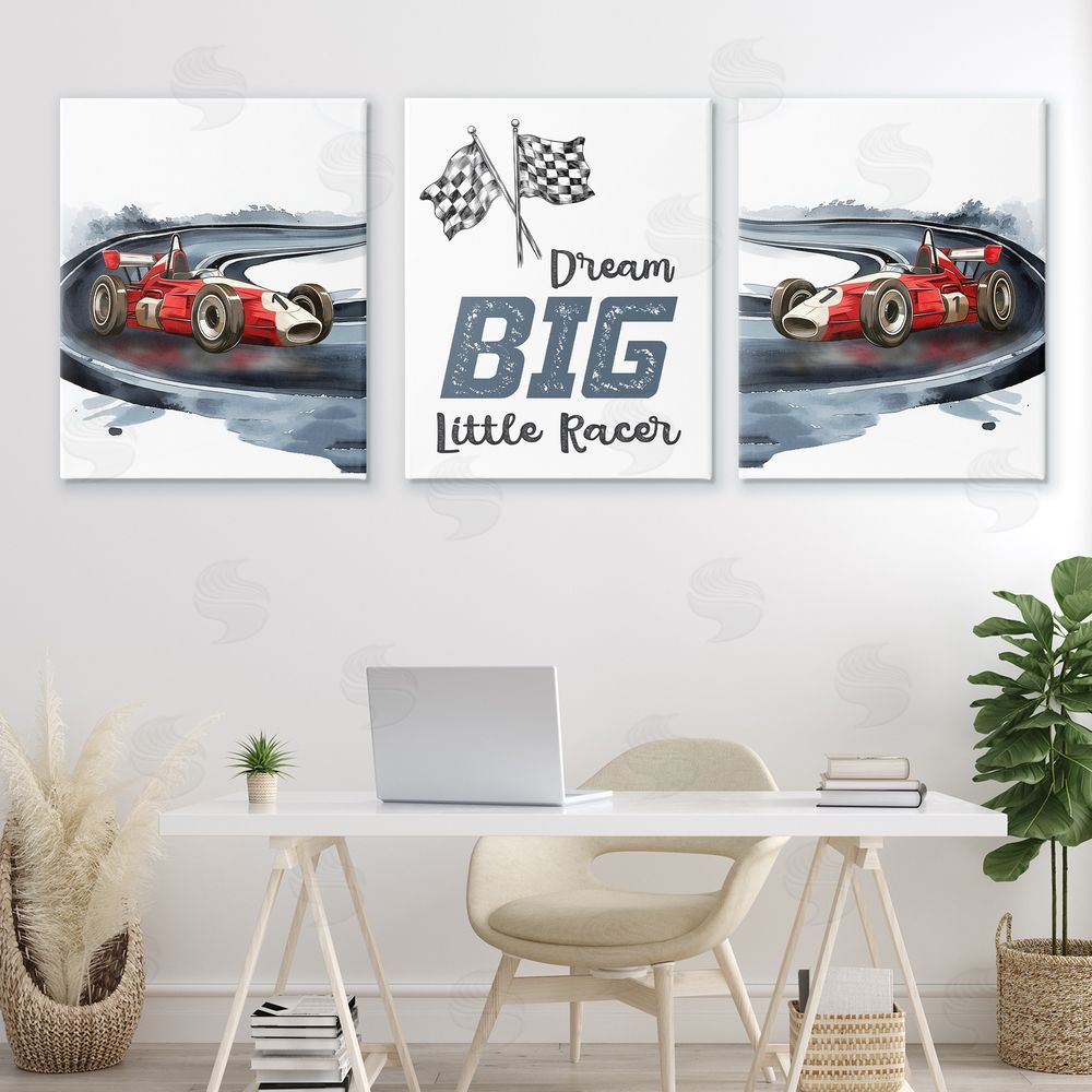 Christine Simpson Art Retro Little Racer Cars Canvas Art on Wall