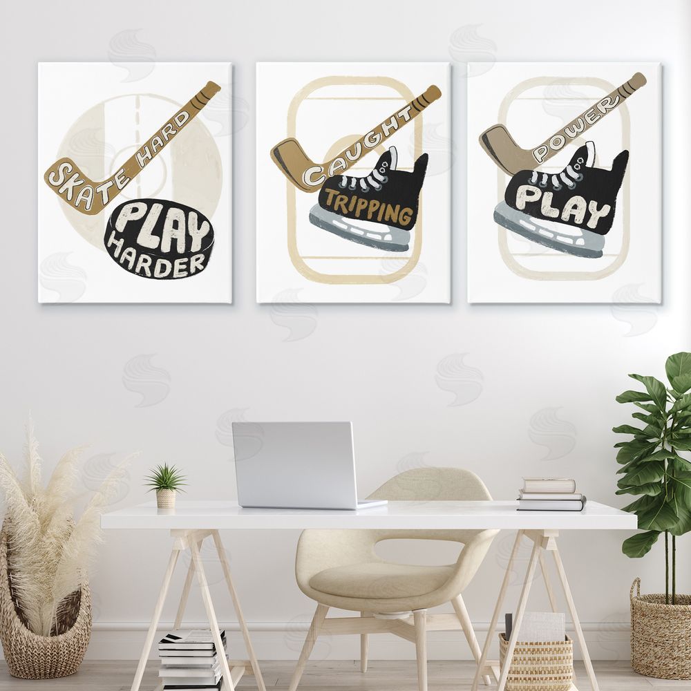 Connie Summers Fun Hockey Sports Phrases Canvas Art on Wall