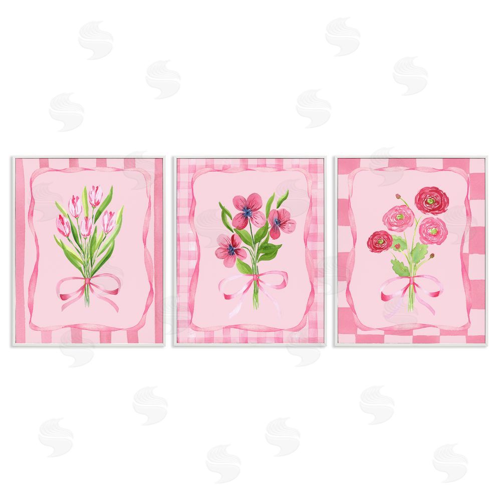Nina Jacobs Pretty & Sweet Bordered Flowers White Framed Giclee Print Wall Art