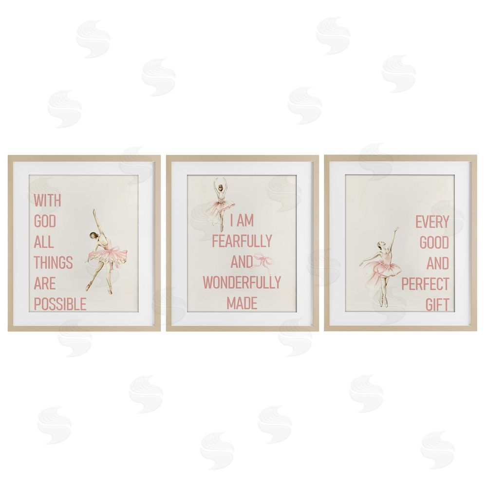 Kim Allen Faith Sentiments with Ballerinas Brown Framed Print Under Glass Wall Art
