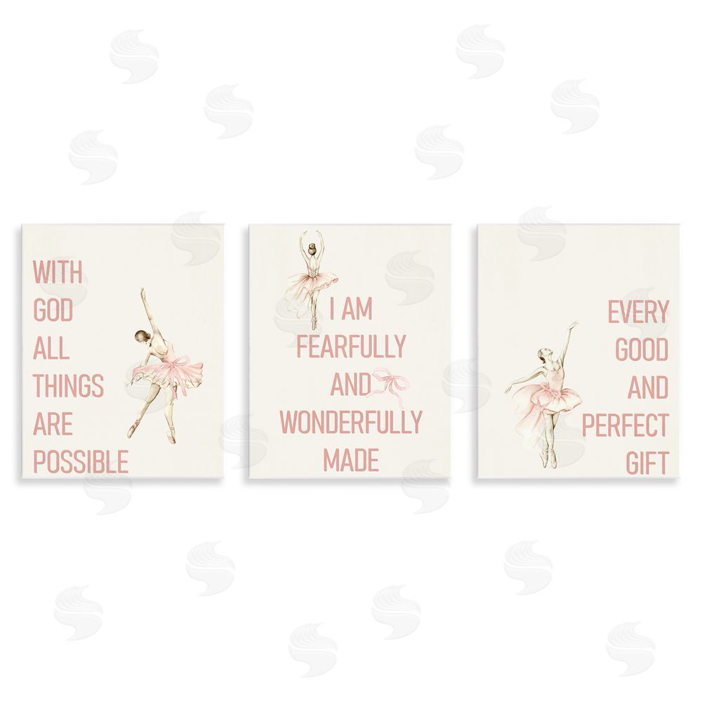 Kim Allen Faith Sentiments with Ballerinas Wooden Wall Plaque Art Print