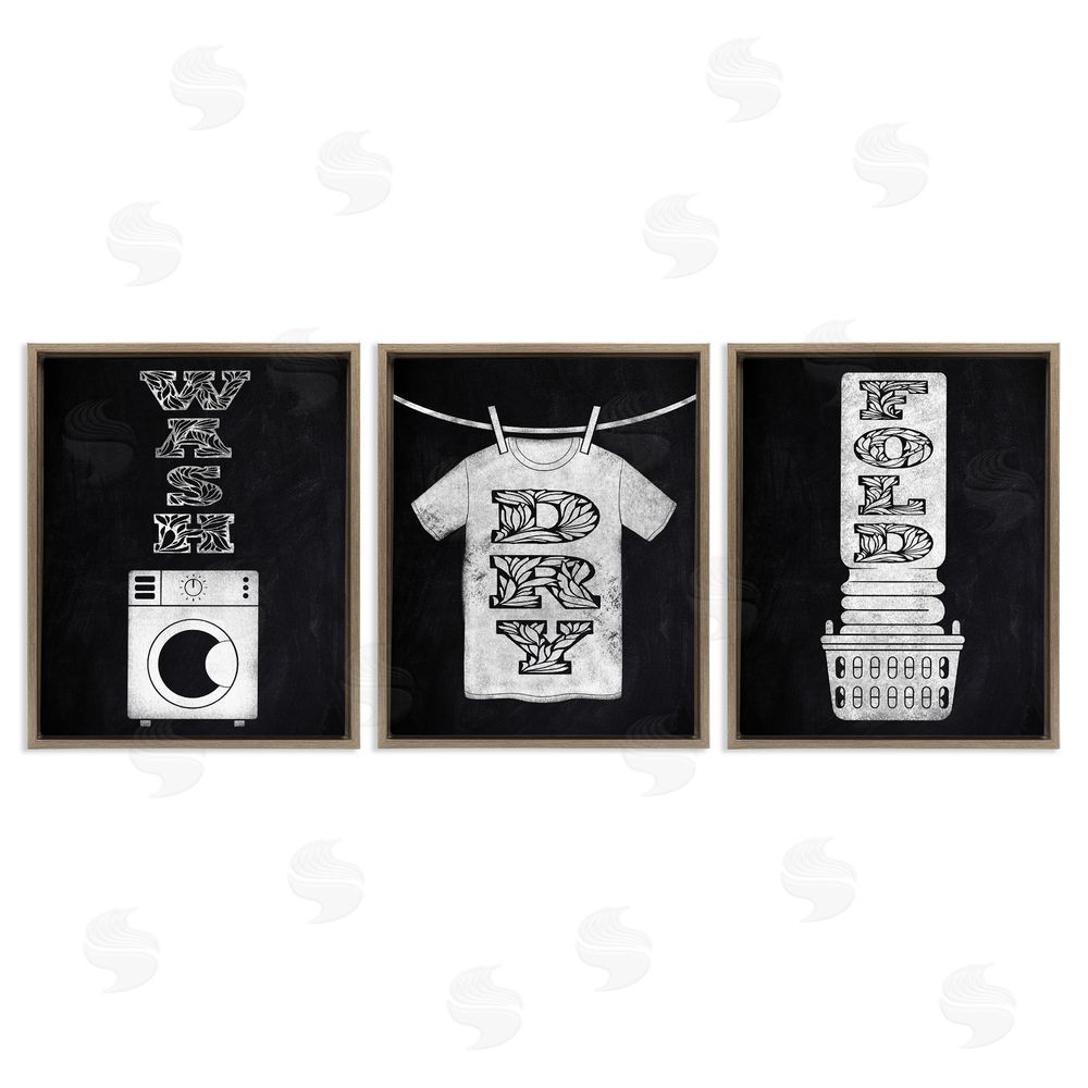 Marcus Prime Wash & Dry Ornate Letters Brown Floating Frame Canvas Wall Art Print