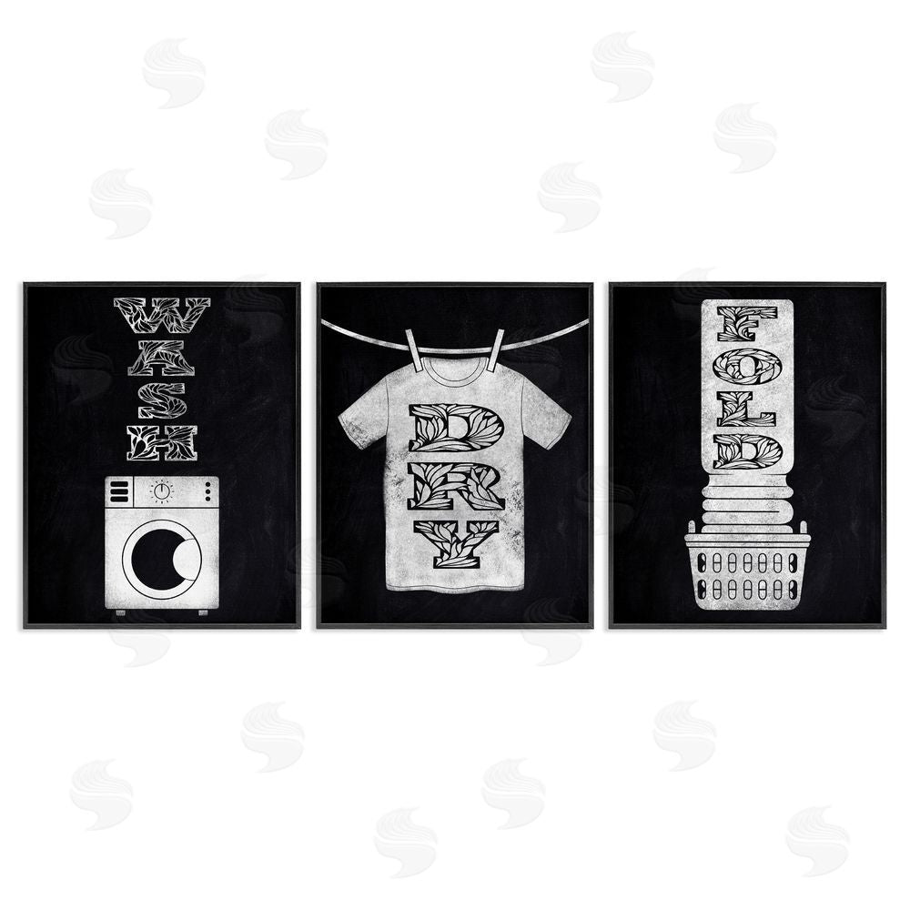 Marcus Prime Wash & Dry Ornate Letters Black Framed Giclee Print Wall Art
