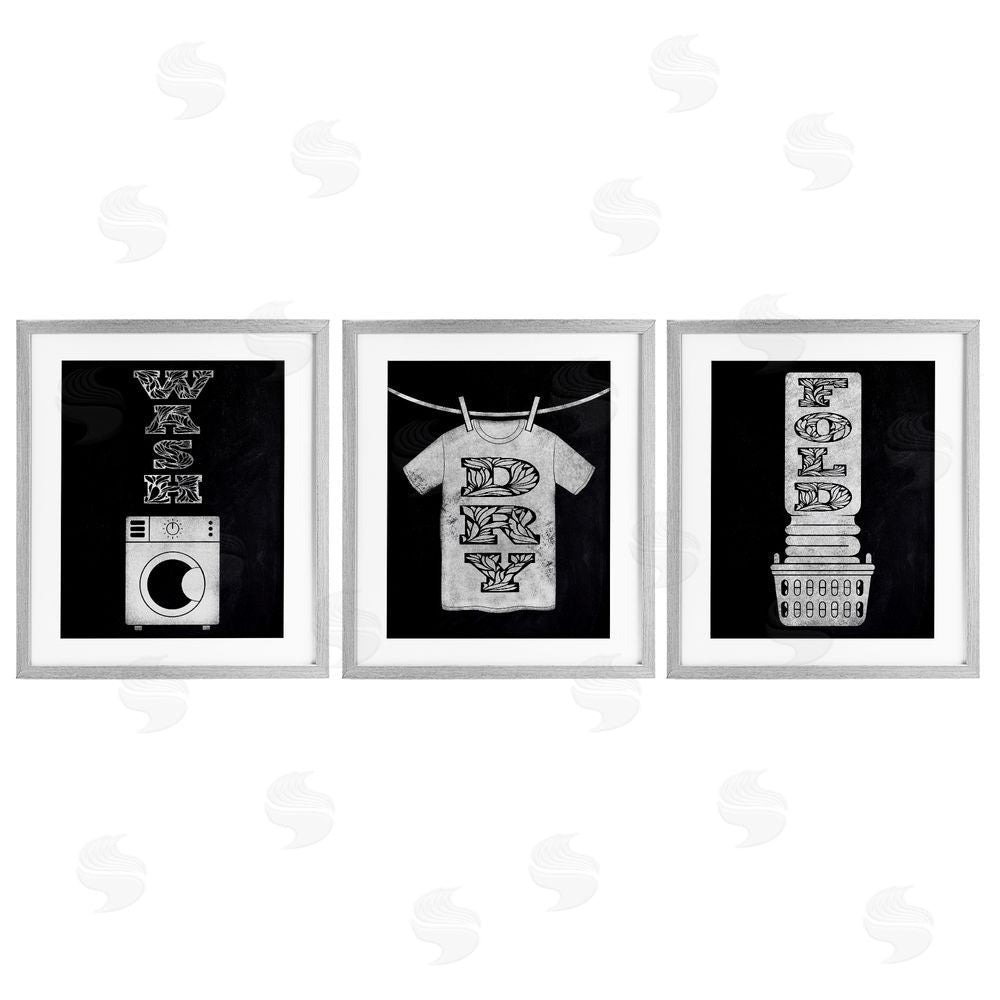 Marcus Prime Wash & Dry Ornate Letters Gray Framed Print Under Glass Wall Art
