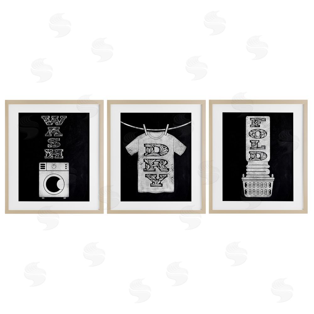 Marcus Prime Wash & Dry Ornate Letters Brown Framed Print Under Glass Wall Art