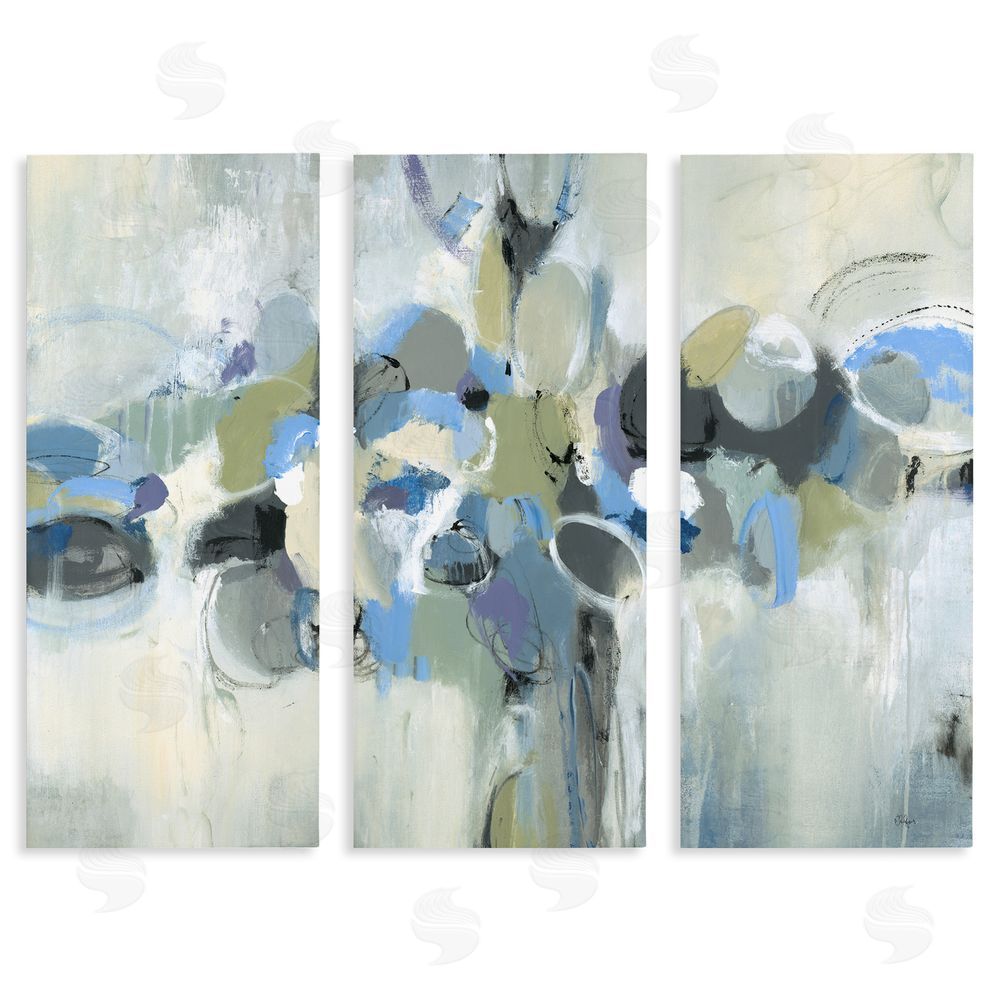 Lisa Ridgers Subdued Dappled Abstract Stretched Canvas Wall Art Print