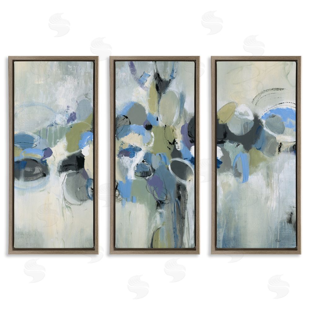 Lisa Ridgers Subdued Dappled Abstract Brown Floating Frame Canvas Wall Art Print