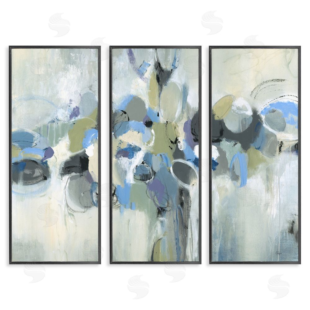 Lisa Ridgers Subdued Dappled Abstract Black Framed Giclee Wall Art Print