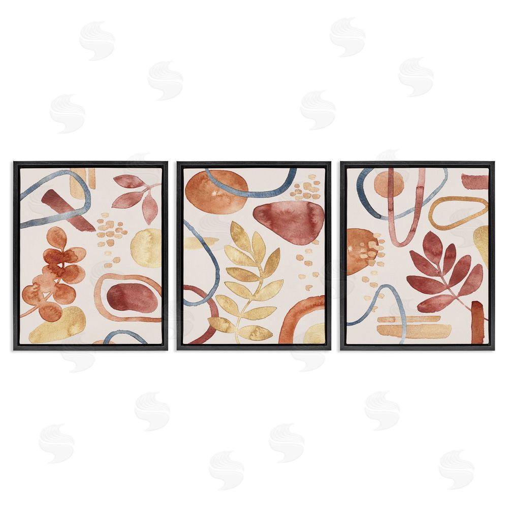 Camila Juncos Natural Abstract & Leaves Organics Black Floating Frame Canvas Wall Art Print