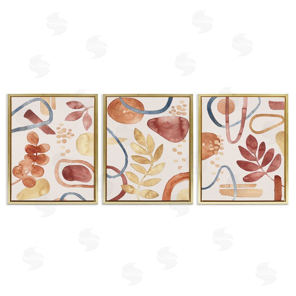 Camila Juncos Natural Abstract & Leaves Organics Gold Floating Frame Canvas Wall Art Print