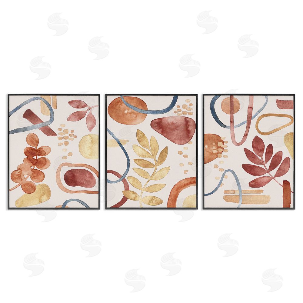 Camila Juncos Natural Abstract & Leaves Organics Black Framed Giclee Wall Art Print