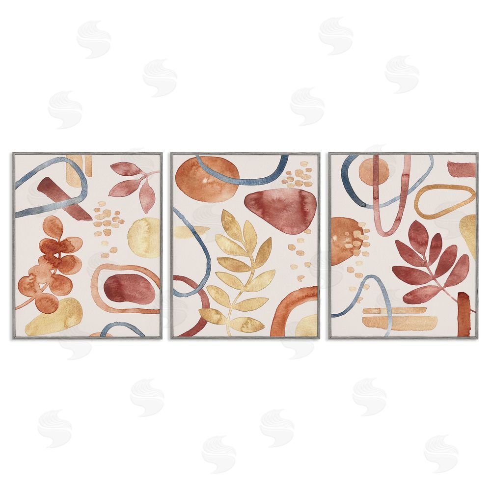 Camila Juncos Natural Abstract & Leaves Organics Gray Framed Giclee Wall Art Print