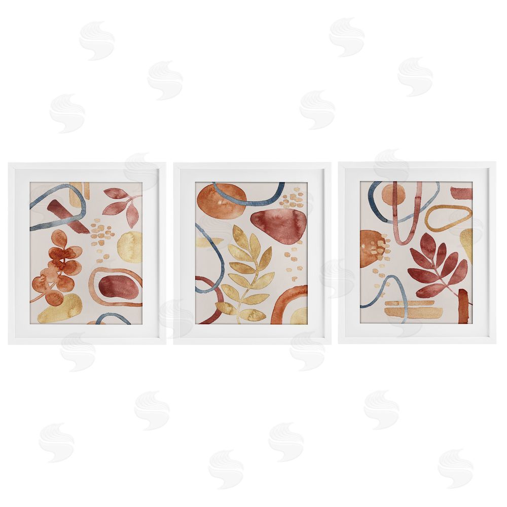 Camila Juncos Natural Abstract & Leaves Organics White Framed Print Under Glass with Mat Wall Art