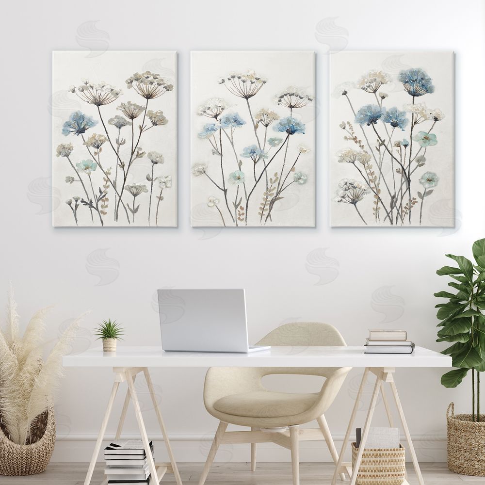 Sundance Graphics Neutral & Blue Garden Canvas Wall Art Print in Room