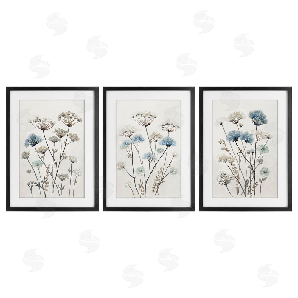 Sundance Graphics Neutral & Blue Garden Black Framed Print Under Glass Wall Art