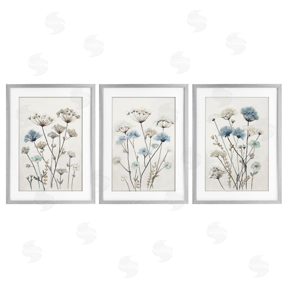 Sundance Graphics Neutral & Blue Garden Gray Framed Print Under Glass Wall Art