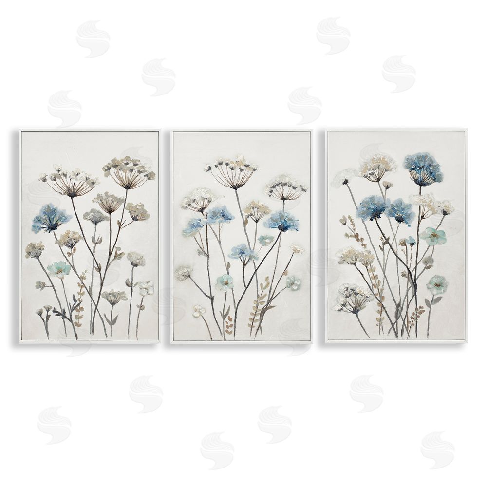 Sundance Graphics Neutral & Blue Garden White Framed Giclee Wall Art Print