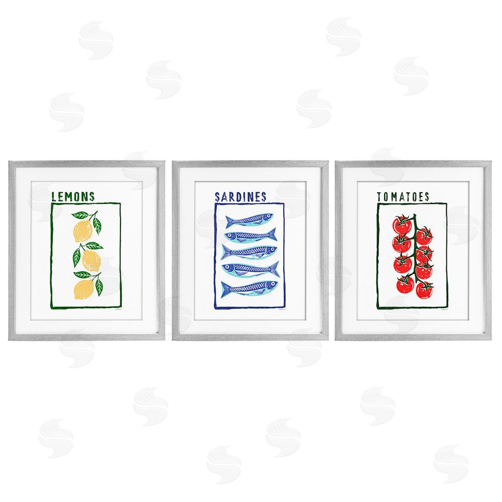 Amanda Greenwood Healthy Summer Foods Gray Framed Print Under Glass Wall Art