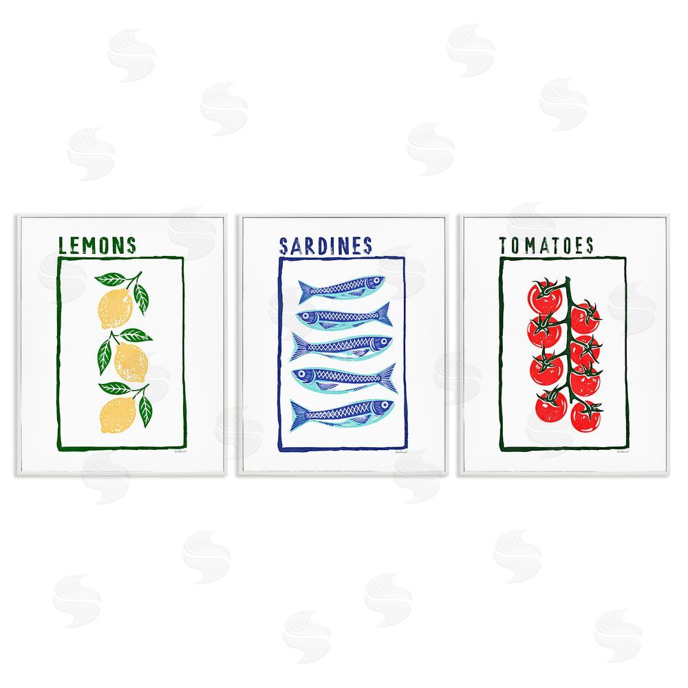 Amanda Greenwood Healthy Summer Foods White Framed Giclee Wall Art Print