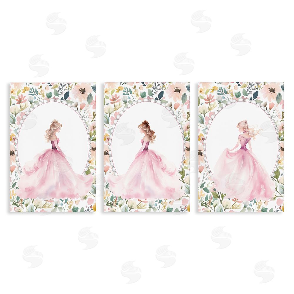 Christine Simpson Art Bordered Princess Love Stretched Canvas Wall Art Print