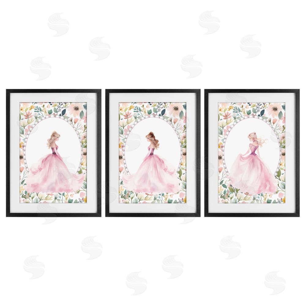 Christine Simpson Art Bordered Princess Love Black Framed Print Under Glass Wall Art