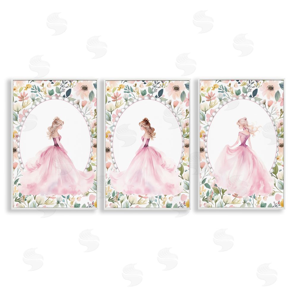 Christine Simpson Art Bordered Princess Love White Framed Giclee Wall Art Print