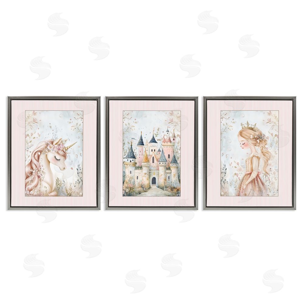 Christine Simpson Art Fantasy Enchanted Dreams Gray Floating Frame Canvas Wall Art Print