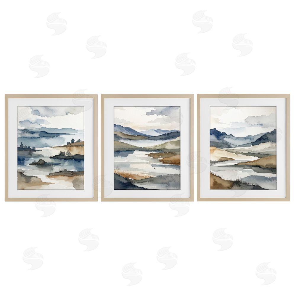 Alonza Saunders Continuous Flow Of Water Brown Framed Print Under Glass Wall Art