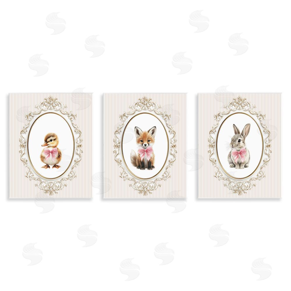 Christine Simpson Art Vintage Animals with Ornate Design Wall Plaque Printed Art