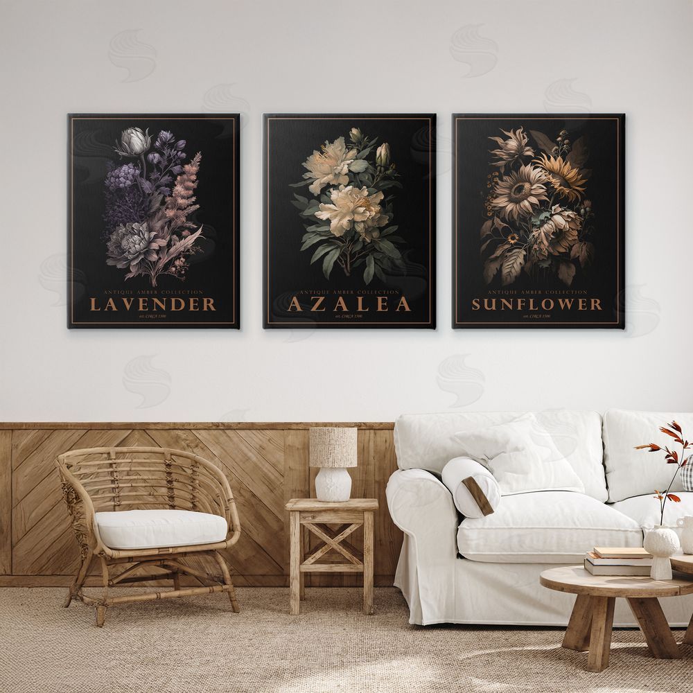 Image Conscious Antique Botanical Herb Bushels Canvas Wall Art Print in Room