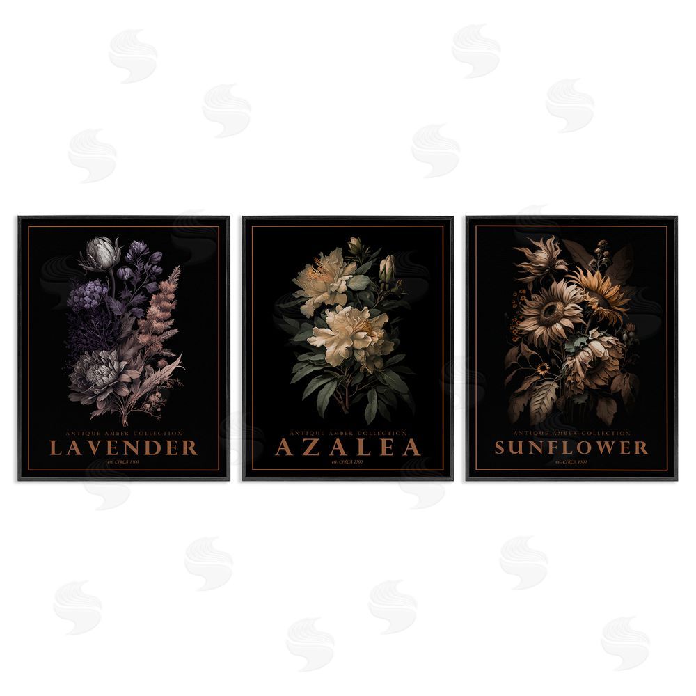Image Conscious Antique Botanical Herb Bushels Black Framed Giclee Wall Art Print