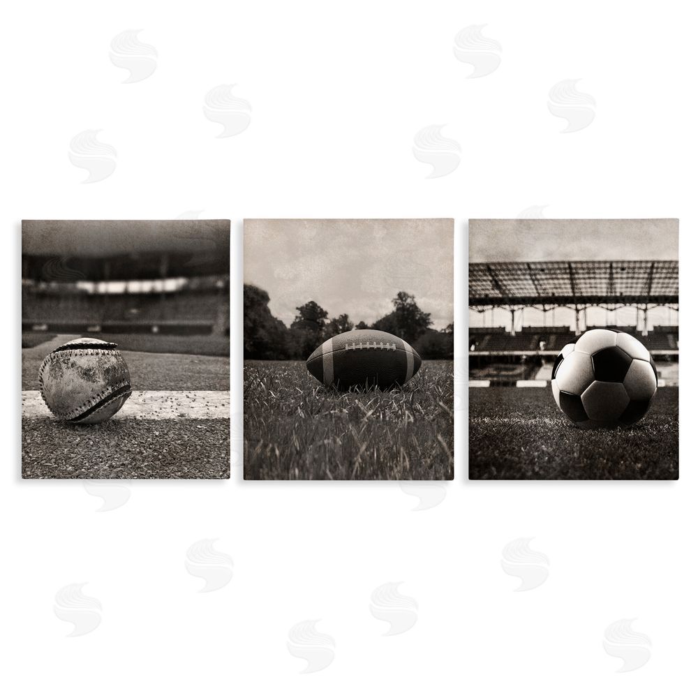 Marcus Prime Vintage Sports on Field Stretched Canvas Wall Art Print