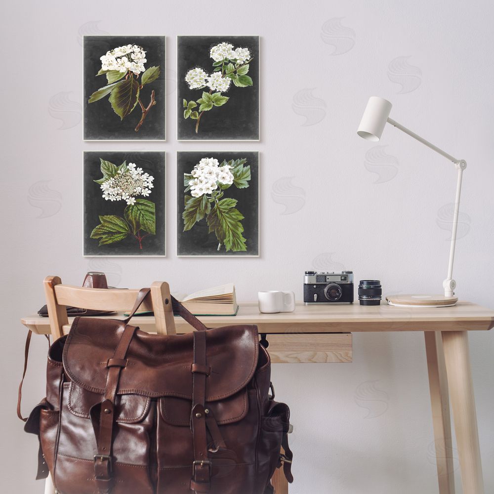 Vision Studio Charming Cottage Florals over Charcoal Grey Canvas Wall Art Print in Room