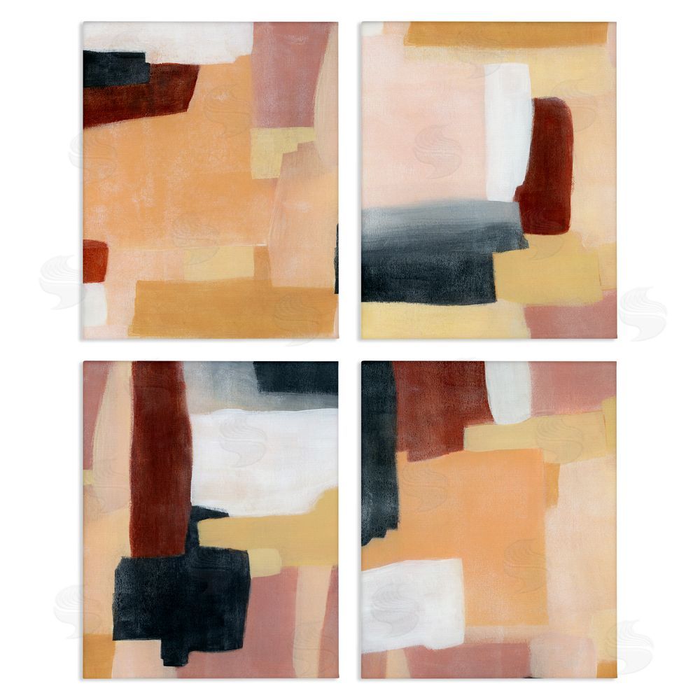 Grace Popp Color Block Abstraction Neutral Beige Brown Canvas Wall Art Print