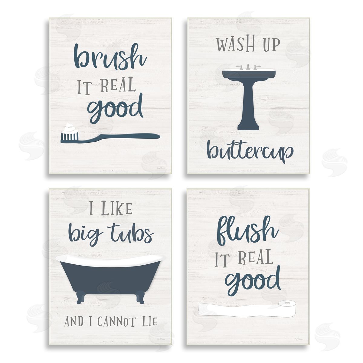 Natalie Carpentieri Bathroom Rules Humor Good Hygiene Puns Wooden Wall Plaque Art Print